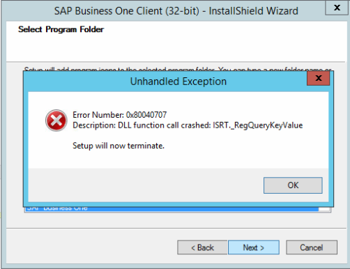 SAP B1 Installation Error